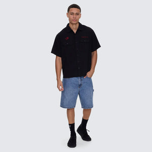 THRILLS Appreciation Short Sleeve Work Shirt - Black
