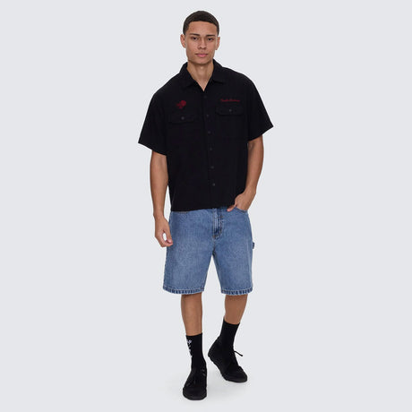 THRILLS Appreciation Short Sleeve Work Shirt - Black