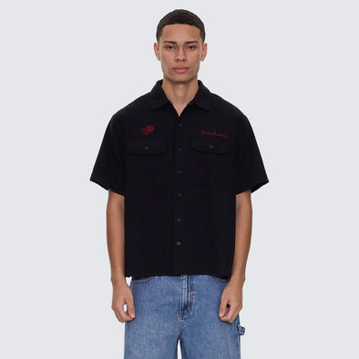 THRILLS Appreciation Short Sleeve Work Shirt - Black