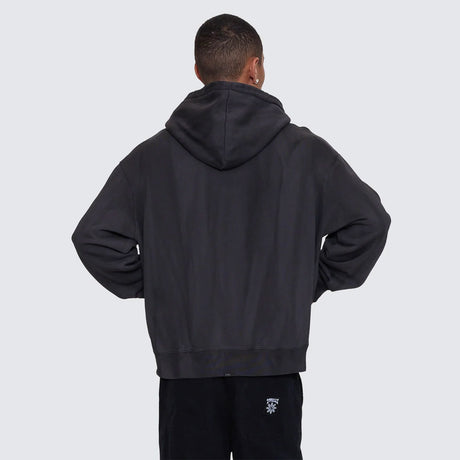 THRILLS Arts & Industrial Slouch Pull On Cropped Hood - Sunfade Bleach Dark Charcoal
