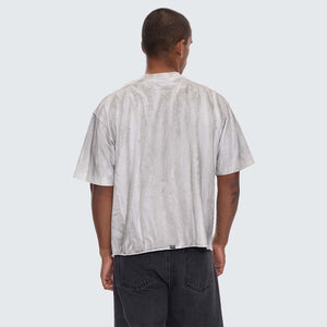 THRILLS Arts Sunfade Box Fit Oversize Cropped Raw Hem Tee - Sunfade Bleach Charcoal