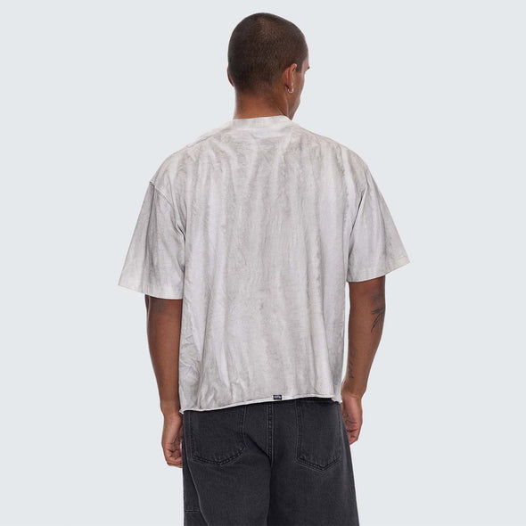 THRILLS Arts Sunfade Box Fit Oversize Cropped Raw Hem Tee - Sunfade Bleach Charcoal