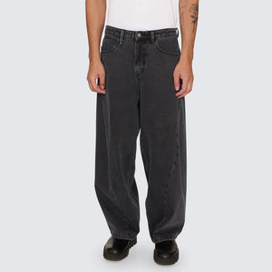 THRILLS Barrel Leg Balloon Baggy Denim Jean - Dark Charcoal Black