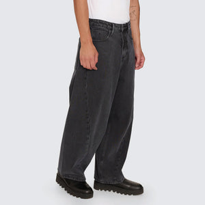 THRILLS Barrel Leg Balloon Baggy Denim Jean - Dark Charcoal Black