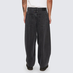 THRILLS Barrel Leg Balloon Baggy Denim Jean - Dark Charcoal Black