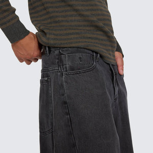 THRILLS Barrel Leg Balloon Baggy Denim Jean - Dark Charcoal Black