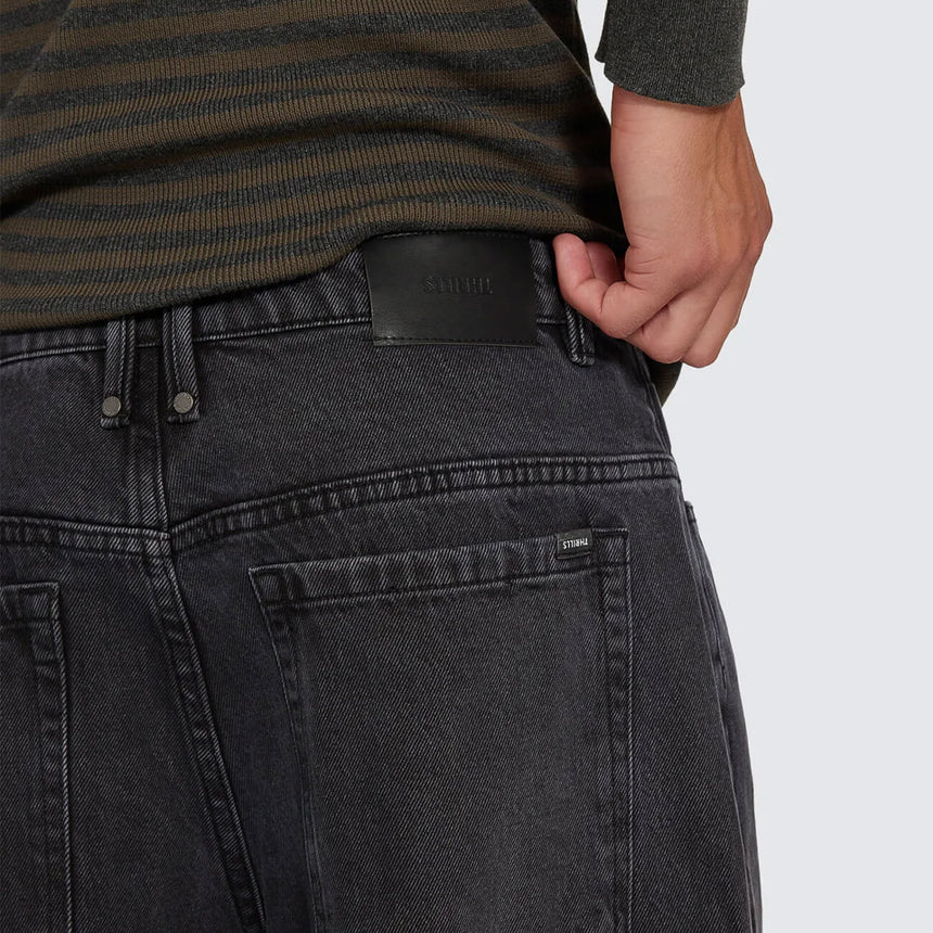 THRILLS Barrel Leg Balloon Baggy Denim Jean - Dark Charcoal Black