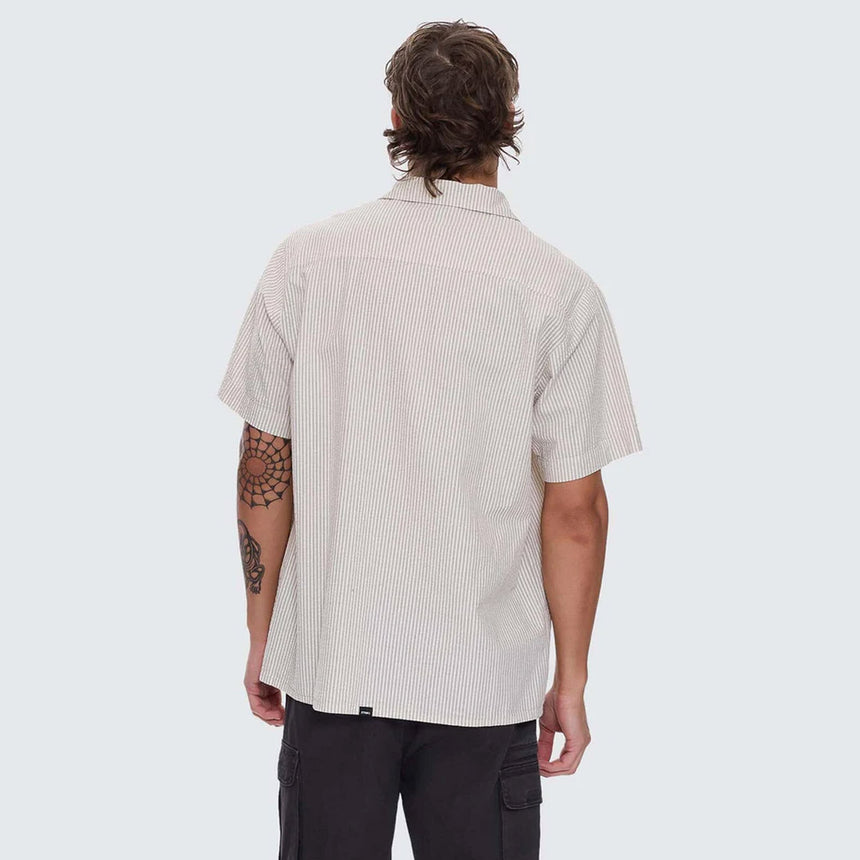 THRILLS Beauty Around Us Short Sleeve Stripe Work Shirt - Acorn