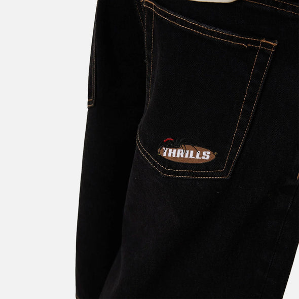 THRILLS Big Slacker Denim Short - Black Rinse