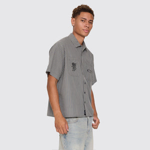 THRILLS Built To Last Cropped Short Sleeve Work Shirt - Beetle