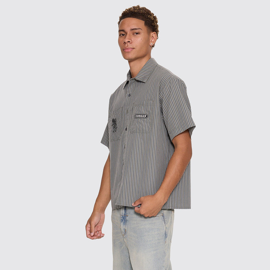 THRILLS Built To Last Cropped Short Sleeve Work Shirt - Beetle