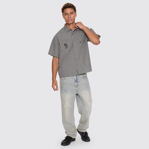 THRILLS Built To Last Cropped Short Sleeve Work Shirt - Beetle