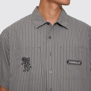 THRILLS Built To Last Cropped Short Sleeve Work Shirt - Beetle