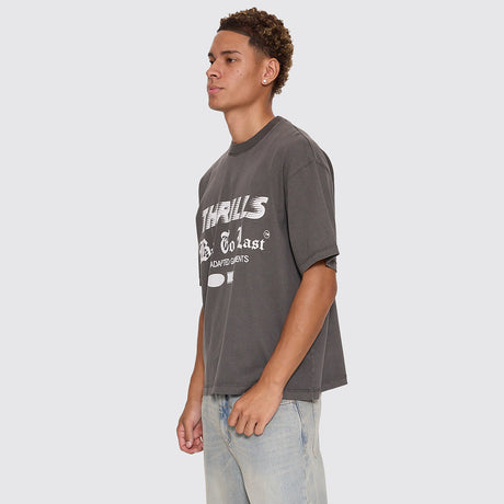 THRILLS Built To Last Oversize Box Crop Tee - Merch Black