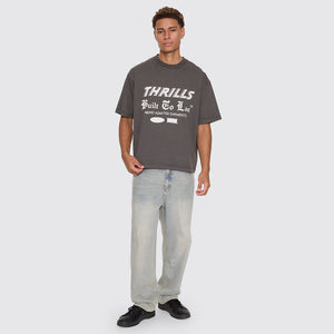 THRILLS Built To Last Oversize Box Crop Tee - Merch Black