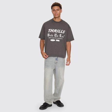 THRILLS Built To Last Oversize Box Crop Tee - Merch Black