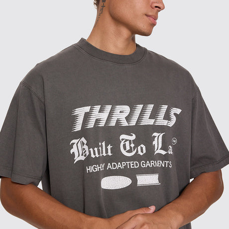 THRILLS Built To Last Oversize Box Crop Tee - Merch Black