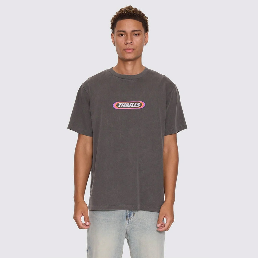 THRILLS Built To Win Embroidered Merch Tee - Marble Black