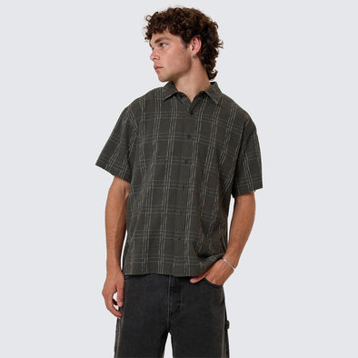THRILLS Built To Win Short Sleeve Shirt - Oil Green