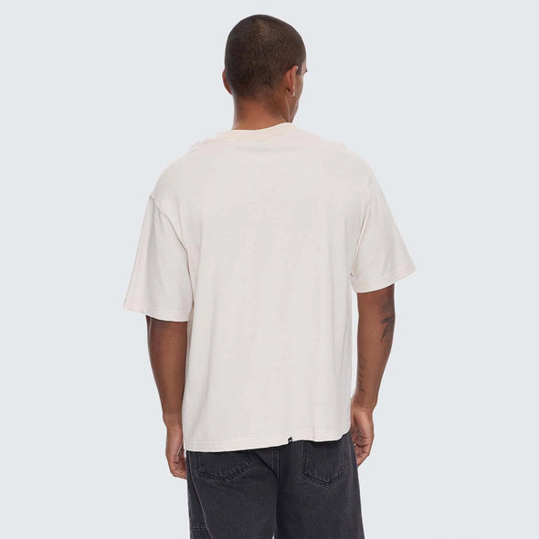 THRILLS Calm State Embroidered Box Fit Oversize Cropped Tee - Unbleached