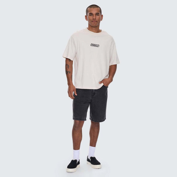 THRILLS Calm State Embroidered Box Fit Oversize Cropped Tee - Unbleached