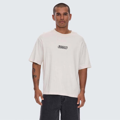 THRILLS Calm State Embroidered Box Fit Oversize Cropped Tee - Unbleached