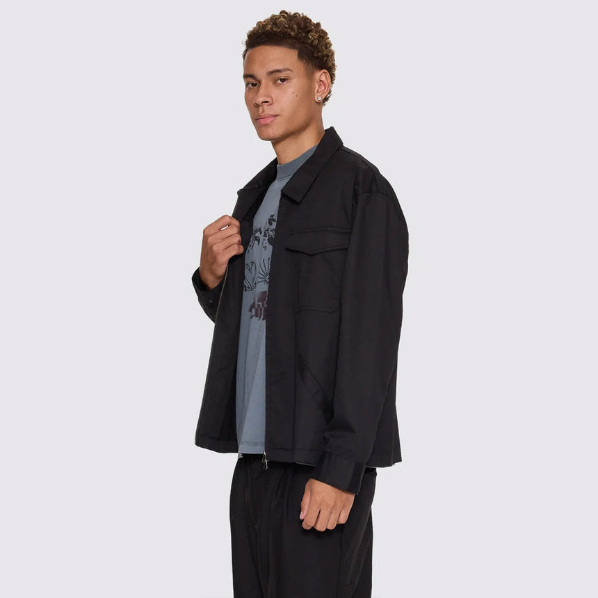 THRILLS Chaotic Interventions Cropped Overshirt - Black