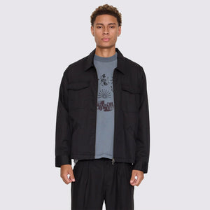 THRILLS Chaotic Interventions Cropped Overshirt - Black