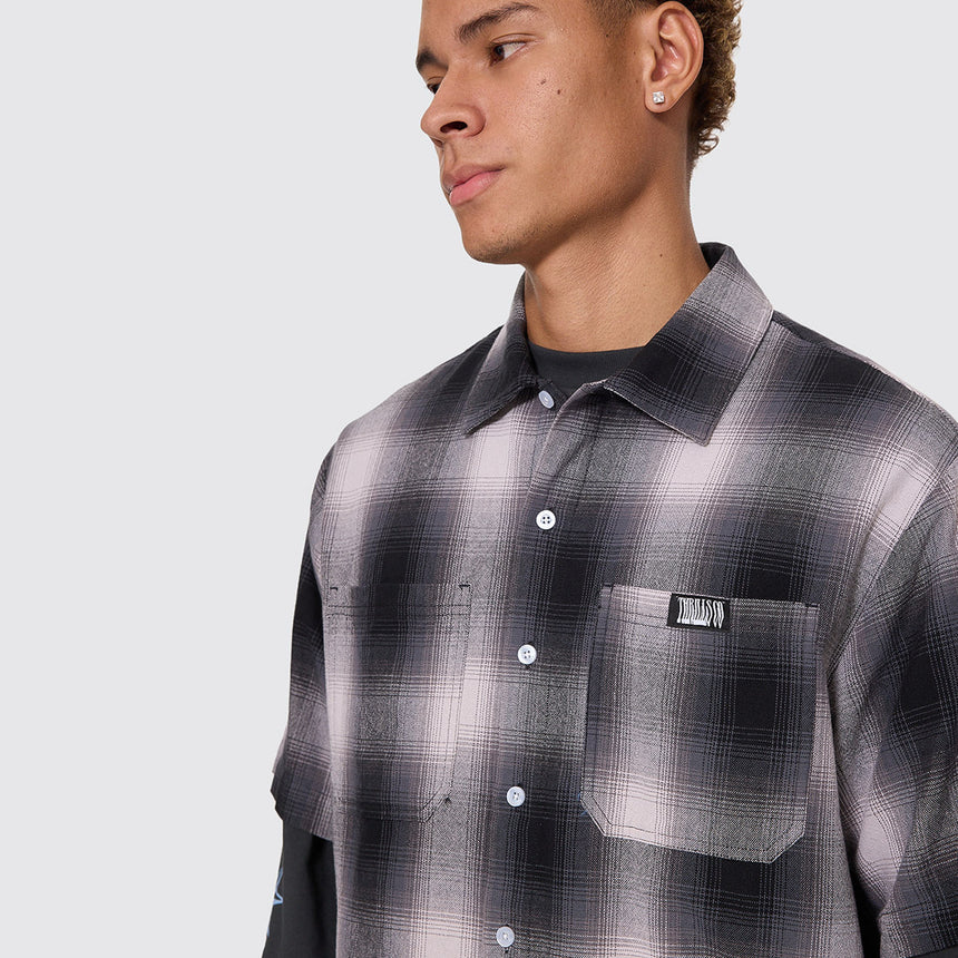 THRILLS Chaotic Interventions Cropped Short Sleeve Shirt - Black