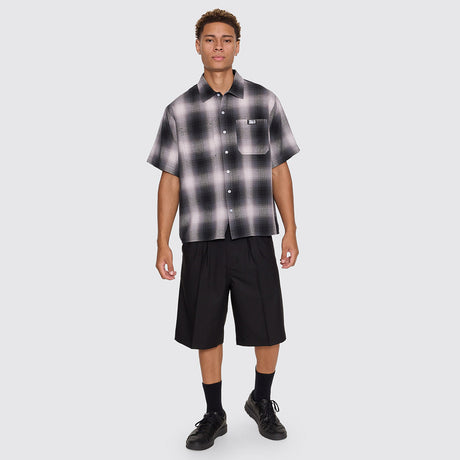 THRILLS Chaotic Interventions Cropped Short Sleeve Shirt - Black
