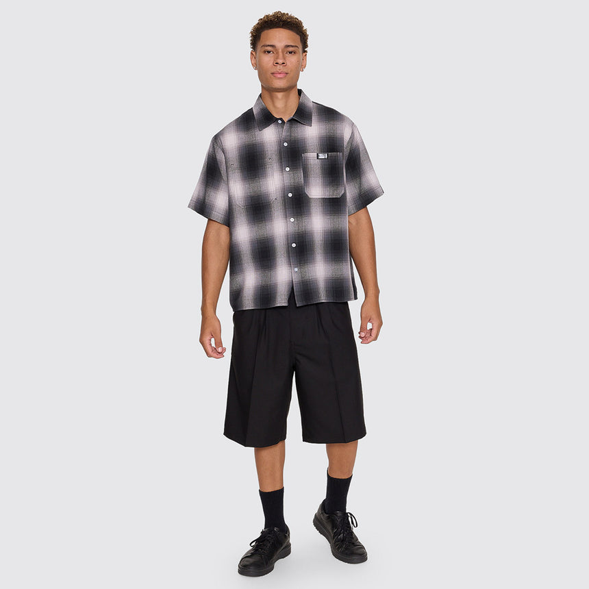 THRILLS Chaotic Interventions Cropped Short Sleeve Shirt - Black