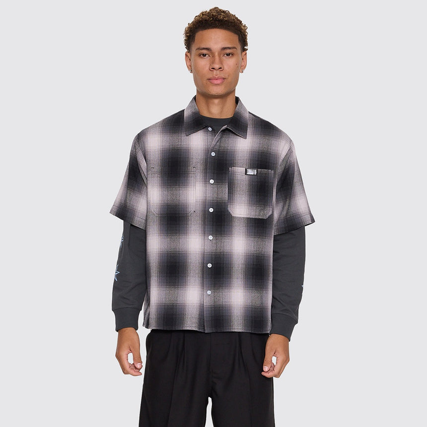 THRILLS Chaotic Interventions Cropped Short Sleeve Shirt - Black