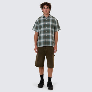 THRILLS Cheap Thrills Check Short Sleeve Shirt - Tarmac