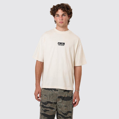 THRILLS Cheap Thrills Embroidered Box Fit Oversize Short Tee - Unbleached