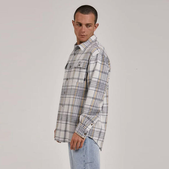 THRILLS Coat Of Thrills Twill Flannel Shirt - Stargazer