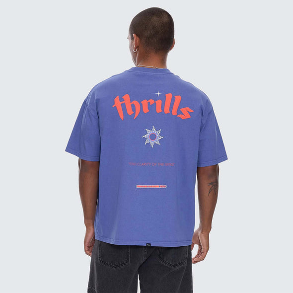 THRILLS Crystal Clear Box Fit Oversize Tee - Sigma Blue