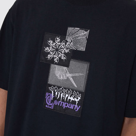 THRILLS Cut & Shattered Box Fit Oversize Cropped Tee - Faded Black