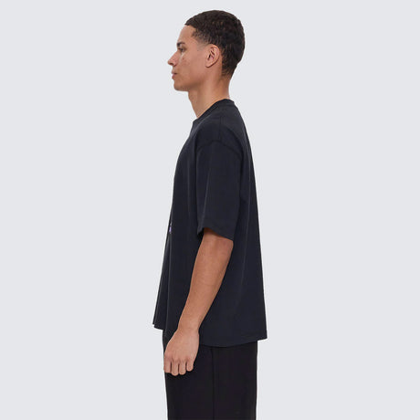 THRILLS Cut & Shattered Box Fit Oversize Cropped Tee - Faded Black