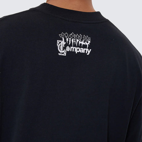 THRILLS Cut & Shattered Box Fit Oversize Cropped Tee - Faded Black