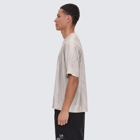 THRILLS Cut & Shattered Box Fit Oversize Cropped Tee - Marble Heritage White