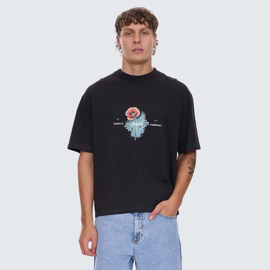 THRILLS Deadly Popular Box Fit Oversize Cropped Tee - Faded Black