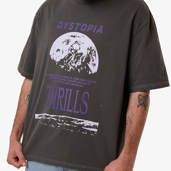 THRILLS Dystopia Box Fit Oversize Short Tee - Merch Black