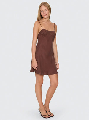 THRILLS Elio Bias Mini Dress - Cocoa