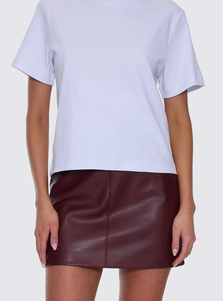THRILLS Ethan Leather Mini Skirt - New Maroon