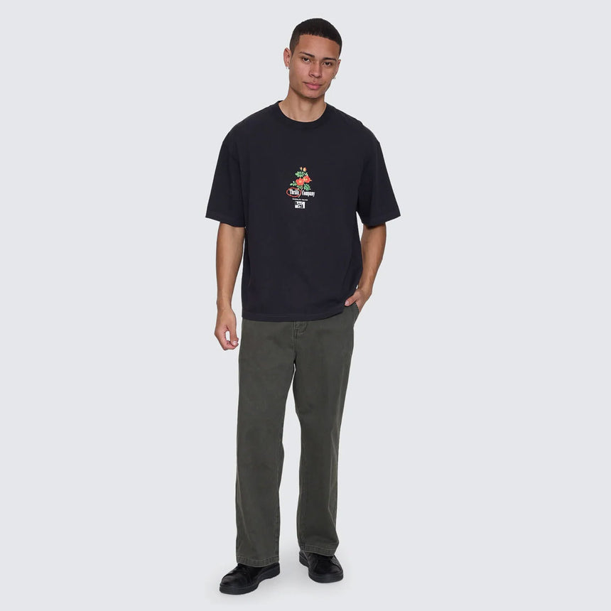 THRILLS Everything Here Now Box Fit Oversize Cropped Tee - Faded Black