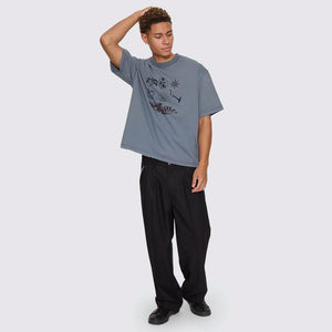 THRILLS Everything Oversize Box Crop Tee - Air Force Blue