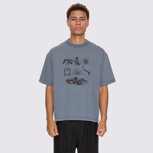 THRILLS Everything Oversize Box Crop Tee - Air Force Blue