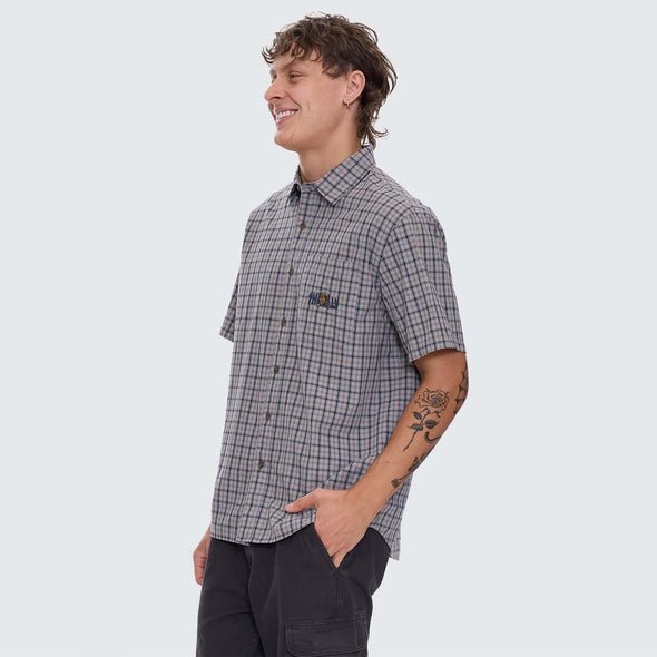 THRILLS Eyes In The Grass Short Sleeve Shirt - Light Grey