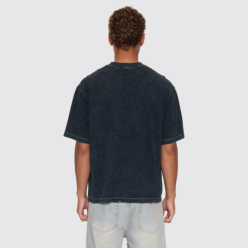 THRILLS Filtered Embroidered Oversize Box Crop Tee - Overdye Petrol