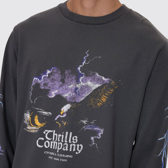 THRILLS Flight Risk Oversize Fit Long Sleeve Tee - Merch Black